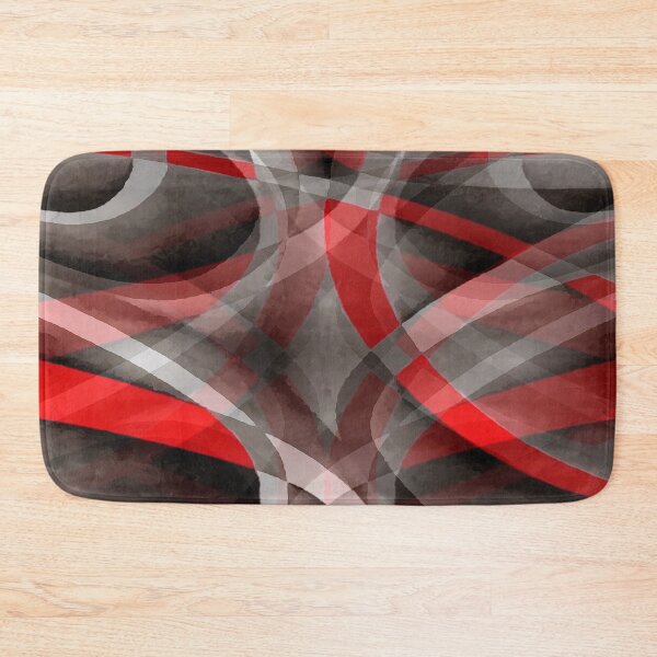 Item preview, Eighties Red On Grey Abstract Curve Pattern designed and sold by taiche.