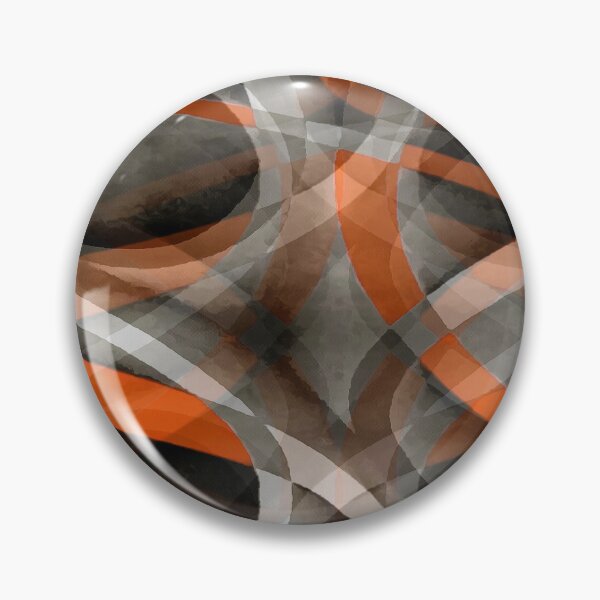 Item preview, Eighties Burned Orange On Grey  Abstract Curve Pattern designed and sold by taiche.