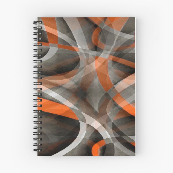 Item preview, Eighties Burned Orange On Grey  Abstract Curve Pattern designed and sold by taiche.