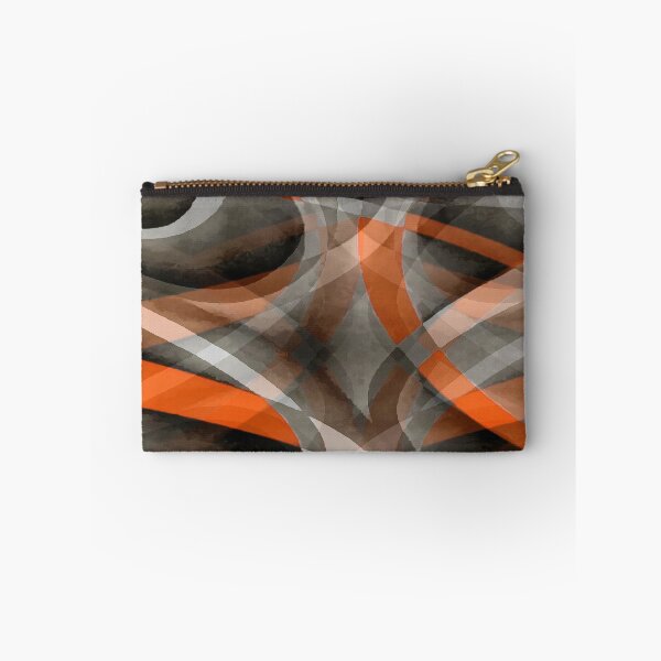 Item preview, Eighties Burned Orange On Grey  Abstract Curve Pattern designed and sold by taiche.