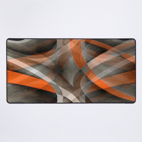 Item preview, Eighties Burned Orange On Grey Abstract Curve Pattern designed and sold by taiche.