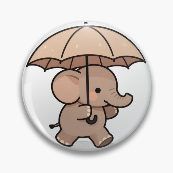 Item preview, An Adorable Little Elephant in a Rainy Day: Pastel Tone Brown designed and sold by DigitfanStudio.