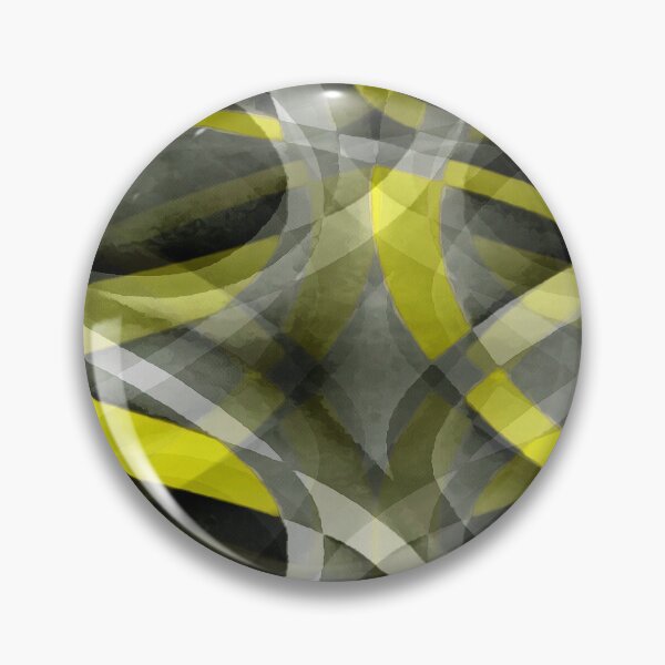 Item preview, Eighties Daffodil Yellow On Grey Abstract Curve Pattern designed and sold by taiche.
