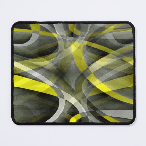 Item preview, Eighties Daffodil Yellow On Grey Abstract Curve Pattern designed and sold by taiche.