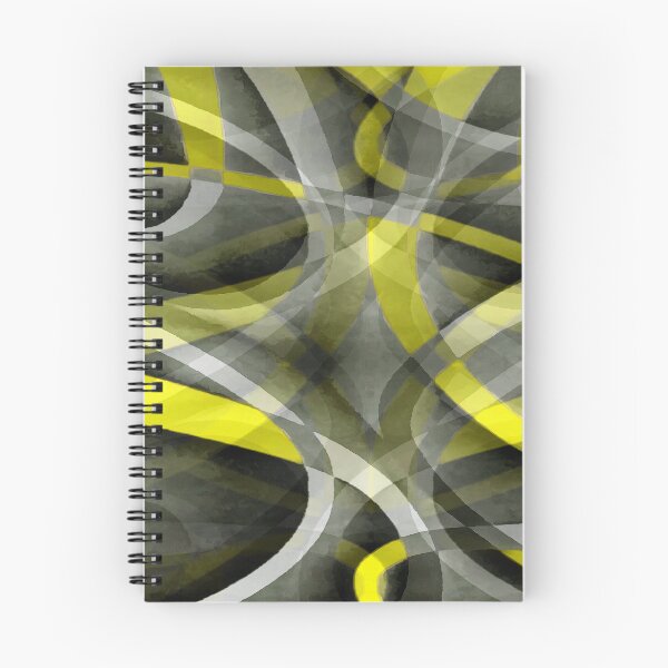 Item preview, Eighties Daffodil Yellow On Grey Abstract Curve Pattern designed and sold by taiche.