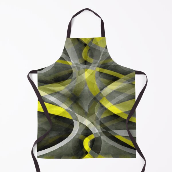 Item preview, Eighties Daffodil Yellow On Grey Abstract Curve Pattern designed and sold by taiche.