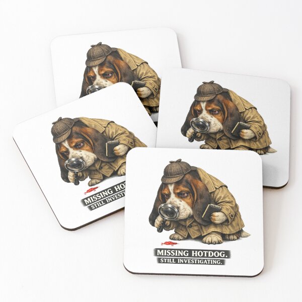 Item preview, Missing Hotdog Still Investigating Funny Basset Hound Detective designed and sold by ByAnad.