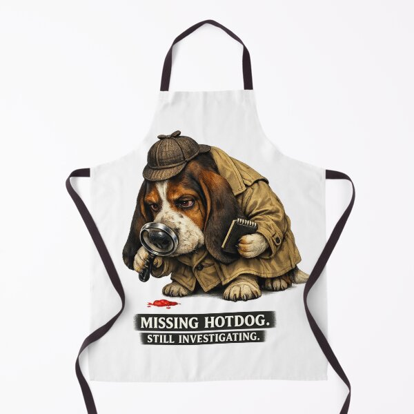 Item preview, Missing Hotdog Still Investigating Funny Basset Hound Detective designed and sold by ByAnad.