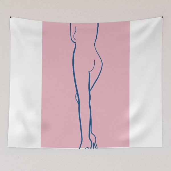 Item preview, Minimalist Nude Line Art, Elegant Female Figure in Heels designed and sold by Studio pod Burom.