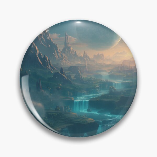 Item preview, Sacred Floating Kingdom Fantasy Alien Landscape designed and sold by Luminous Wilds.