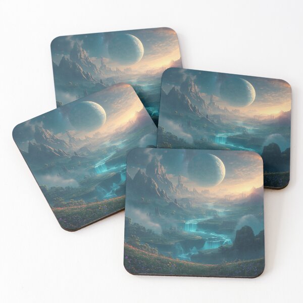 Item preview, Sacred Floating Kingdom Fantasy Alien Landscape designed and sold by Luminous Wilds.