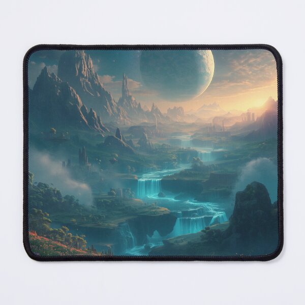 Item preview, Sacred Floating Kingdom Fantasy Alien Landscape designed and sold by Luminous Wilds.