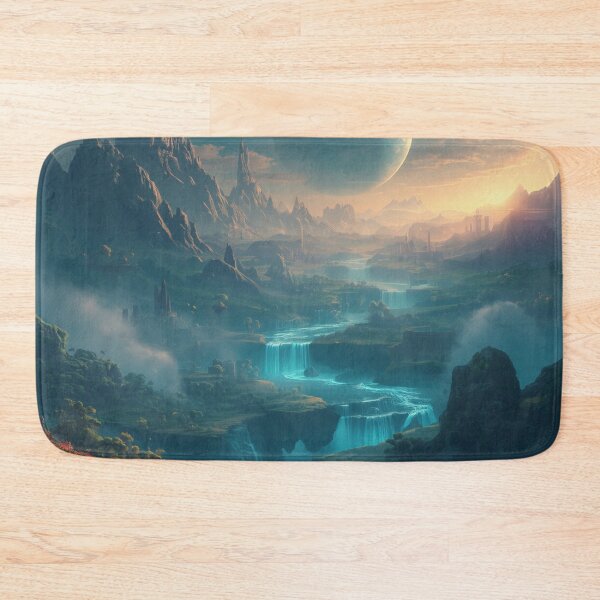 Item preview, Sacred Floating Kingdom Fantasy Alien Landscape designed and sold by Luminous Wilds.