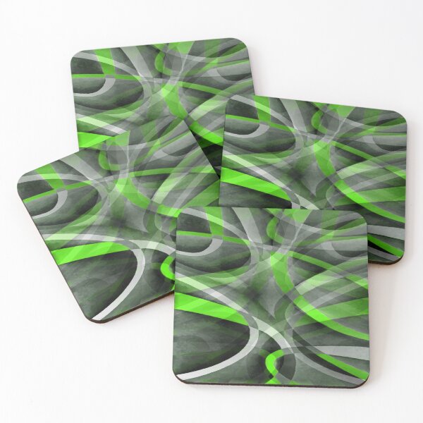 Item preview, Eighties Lime Green On Grey Abstract Curve Pattern designed and sold by taiche.