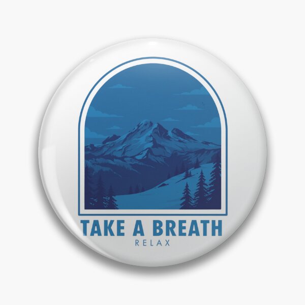 Item preview, Take A Breath Relax Mountain Landscape – Blue Aesthetic Retro Nature Illustration designed and sold by MerchlyMike.