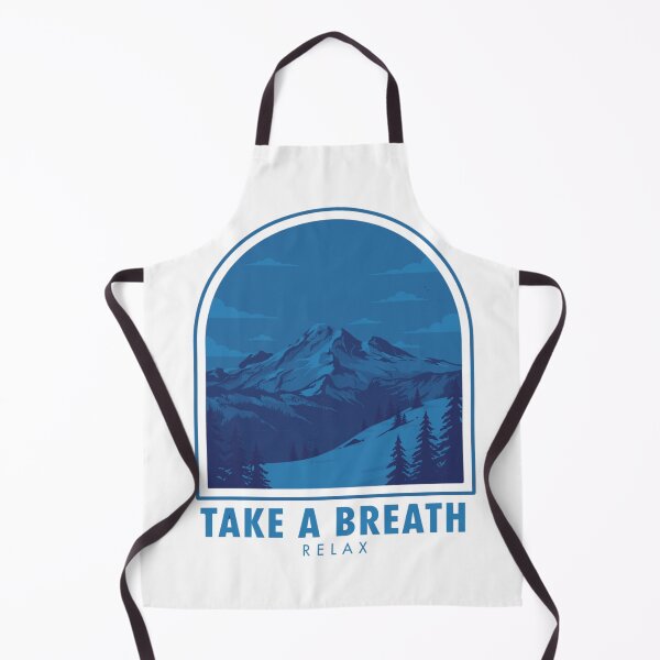 Item preview, Take A Breath Relax Mountain Landscape – Blue Aesthetic Retro Nature Illustration designed and sold by MerchlyMike.