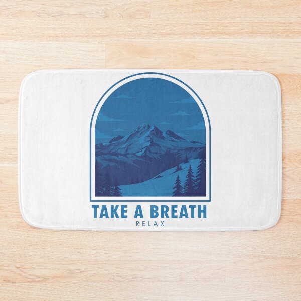 Item preview, Take A Breath Relax Mountain Landscape – Blue Aesthetic Retro Nature Illustration designed and sold by MerchlyMike.