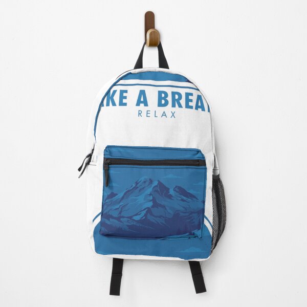 Item preview, Take A Breath Relax Mountain Landscape – Blue Aesthetic Retro Nature Illustration designed and sold by MerchlyMike.