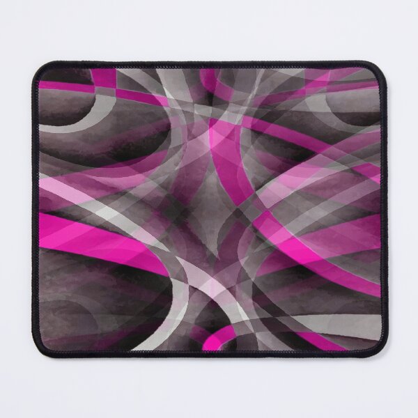 Item preview, Eighties Fucshia Pink On Grey Abstract Strip Pattern designed and sold by taiche.