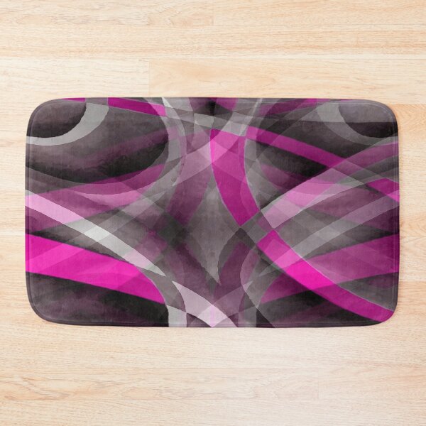 Item preview, Eighties Fucshia Pink On Grey Abstract Strip Pattern designed and sold by taiche.