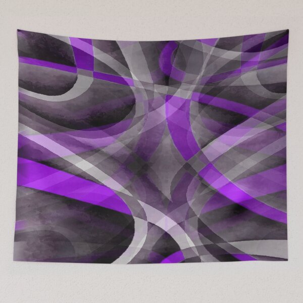 Item preview, Eighties Light Purple On Grey Abstract Curve Pattern designed and sold by taiche.