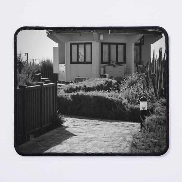 Item preview, Black and White Coastal Pavilion With Winding Pathway and Garden Shrubs Under Clear Sky designed and sold by Nmallia.