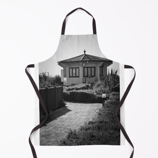 Item preview, Black and White Coastal Pavilion With Winding Pathway and Garden Shrubs Under Clear Sky designed and sold by Nmallia.