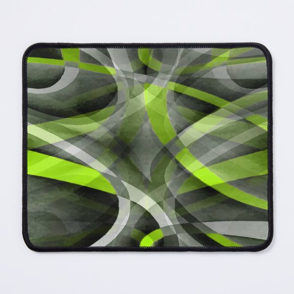 Item preview, Eighties Lime Yellow On Grey Abstract Curve Pattern designed and sold by taiche.