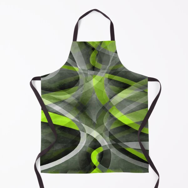 Item preview, Eighties Lime Yellow On Grey Abstract Curve Pattern designed and sold by taiche.