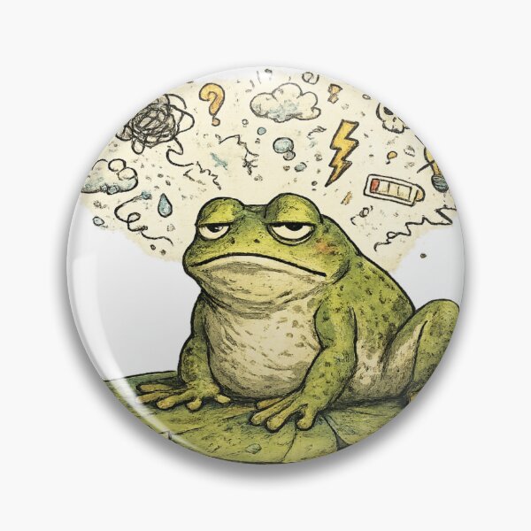 Item preview, Mood Disconnected Grumpy Frog Low Battery Art – Relatable Introvert Humor | Frog Lover Gift designed and sold by irfanshikh.