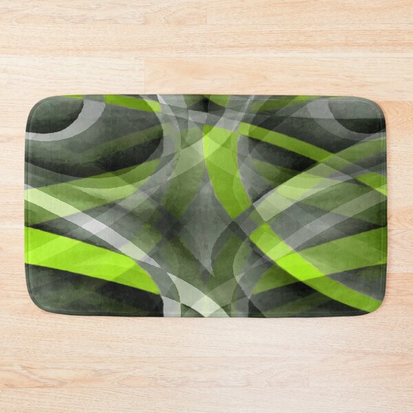 Item preview, Eighties Lime Yellow On Grey Abstract Curve Pattern designed and sold by taiche.