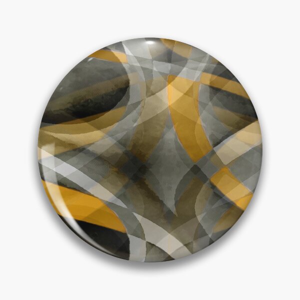 Item preview, Eighties Mustard Yellow On Grey Abstract Curve Pattern designed and sold by taiche.