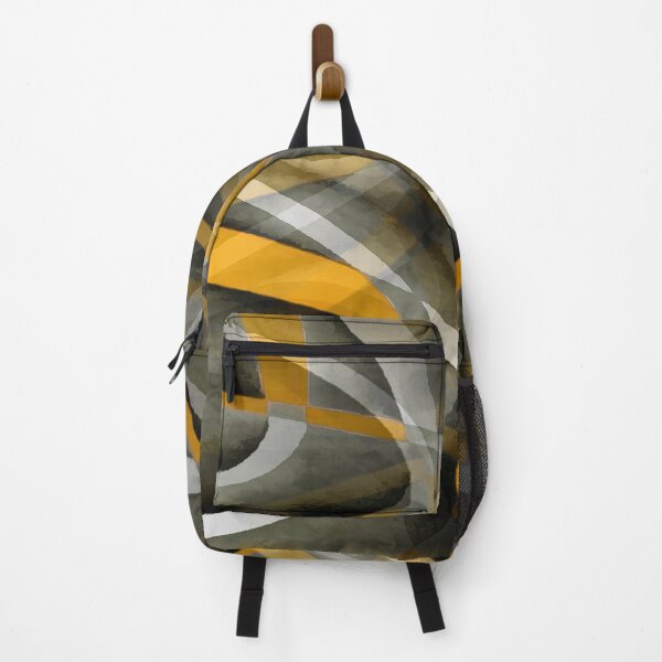 Item preview, Eighties Mustard Yellow On Grey Abstract Curve Pattern designed and sold by taiche.