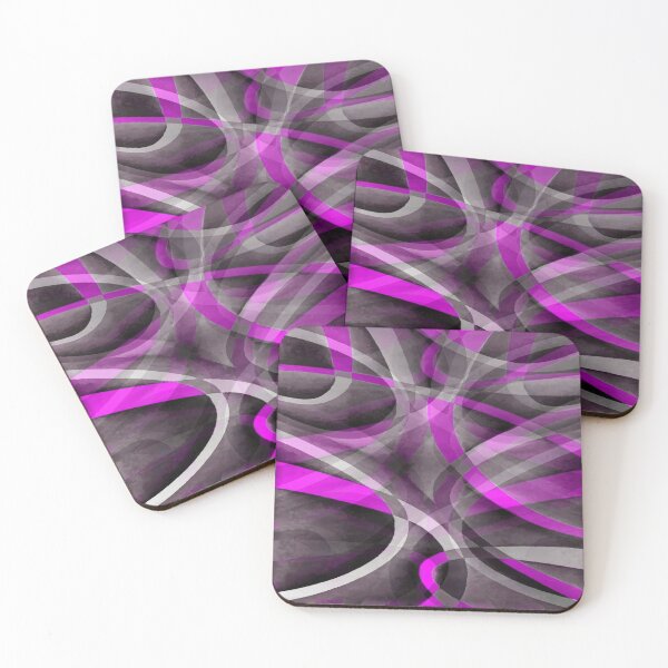 Item preview, Eighties Dark Pink On Grey Abstract Curve Pattern designed and sold by taiche.