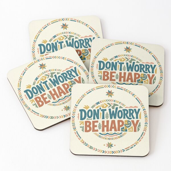 Item preview, Don't Worry Be Happy – Retro Boho Motivational Typography designed and sold by BoldConcept43.