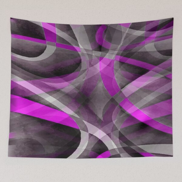 Item preview, Eighties Dark Pink On Grey Abstract Curve Pattern designed and sold by taiche.