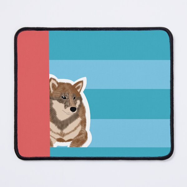 Item preview, 80's vibes colors (blue, red) with sesame Shiba Inu designed and sold by ShibaCruise-On.
