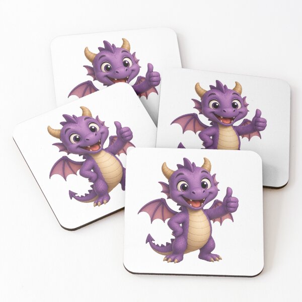 Item preview, Cute Purple Dragon Thumbs Up Watercolor Fantasy Monster designed and sold by Seculinator.
