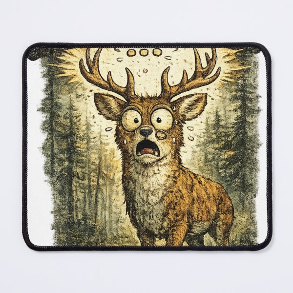 Item preview, Why Is This Happening Panicked Deer Forest Meme Art – Relatable Anxiety Humor | Funny Gift designed and sold by irfanshikh.