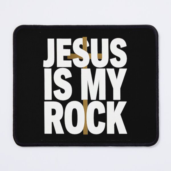 Item preview, Jesus My Rock Gold Cross Christian Typography Design designed and sold by stickercuffs.