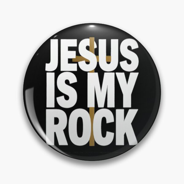 Item preview, Jesus My Rock Gold Cross Christian Typography Design designed and sold by stickercuffs.