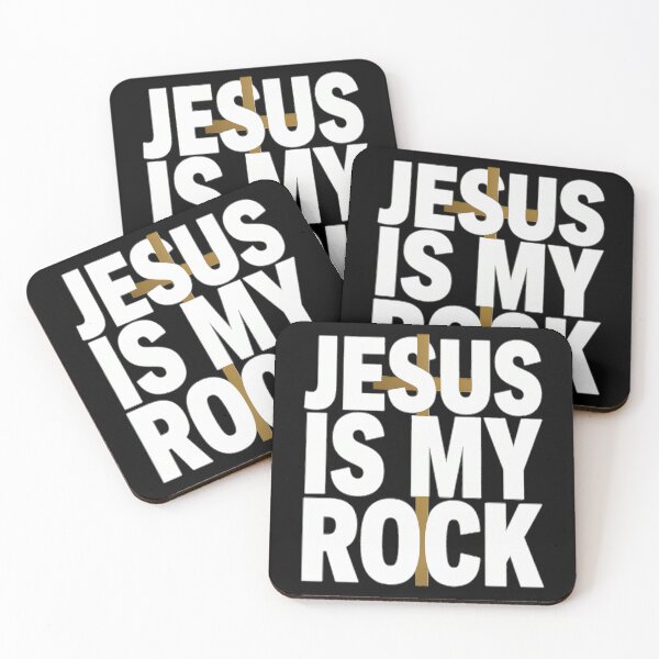 Item preview, Jesus My Rock Gold Cross Christian Typography Design designed and sold by stickercuffs.