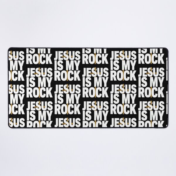 Item preview, Jesus My Rock Gold Cross Christian Typography Design designed and sold by stickercuffs.