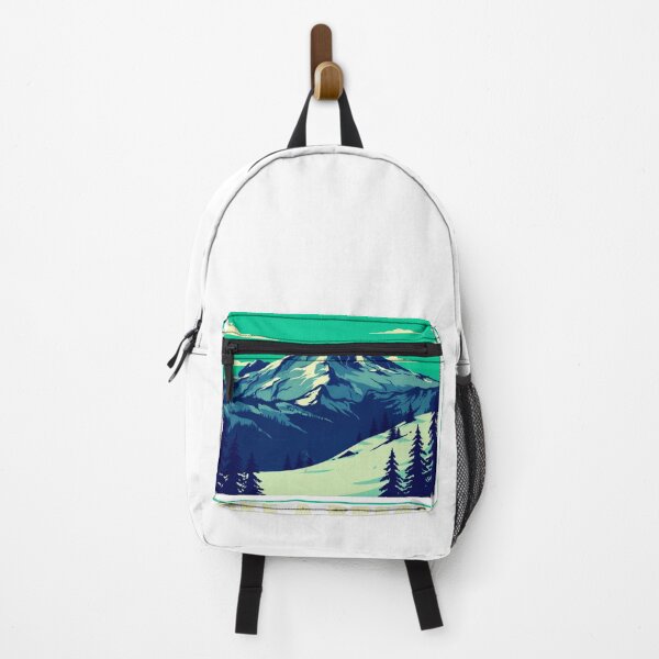 Item preview, Take A Breath Relax Mountain Landscape – Teal Retro Nature Illustration designed and sold by MerchlyMike.