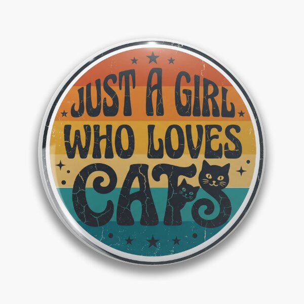 Item preview, Just A Girl Who Loves Cats Retro Cat Lover Design designed and sold by Pixel Analytics.