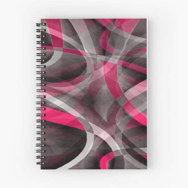 Item preview, Eighties Rose Pink On Grey Abstract Curve Pattern designed and sold by taiche.