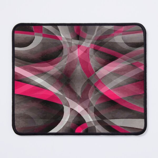 Item preview, Eighties Rose Pink On Grey Abstract Curve Pattern designed and sold by taiche.
