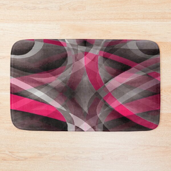 Item preview, Eighties Rose Pink On Grey Abstract Curve Pattern designed and sold by taiche.