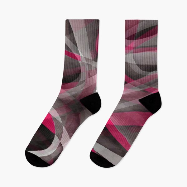 Item preview, Eighties Rose Pink On Grey Abstract Curve Pattern designed and sold by taiche.