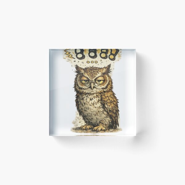 Item preview, Confused Grumpy Owl Question Marks Funny Art – Sarcastic Glasses Owl Humor | Owl Lover Gift designed and sold by irfanshikh.